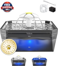 Award-Winning Cat Water Fountain with Stainless Steel Lid  Quiet Pump, 50Oz