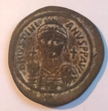 Byz. Münze,Justinian I. Follis "M, NIK, ANNO"-