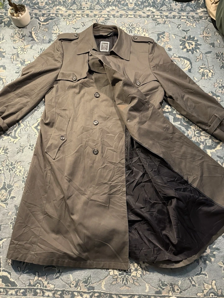 Винтажный мужской Christian Dior Monsieur 44R Тренч водостойкий без подкладки - Изображение 2 из 4
