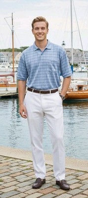 Dunhill Polo Top Men's Extra Large Windowpane Plaid Blue Italy EUC