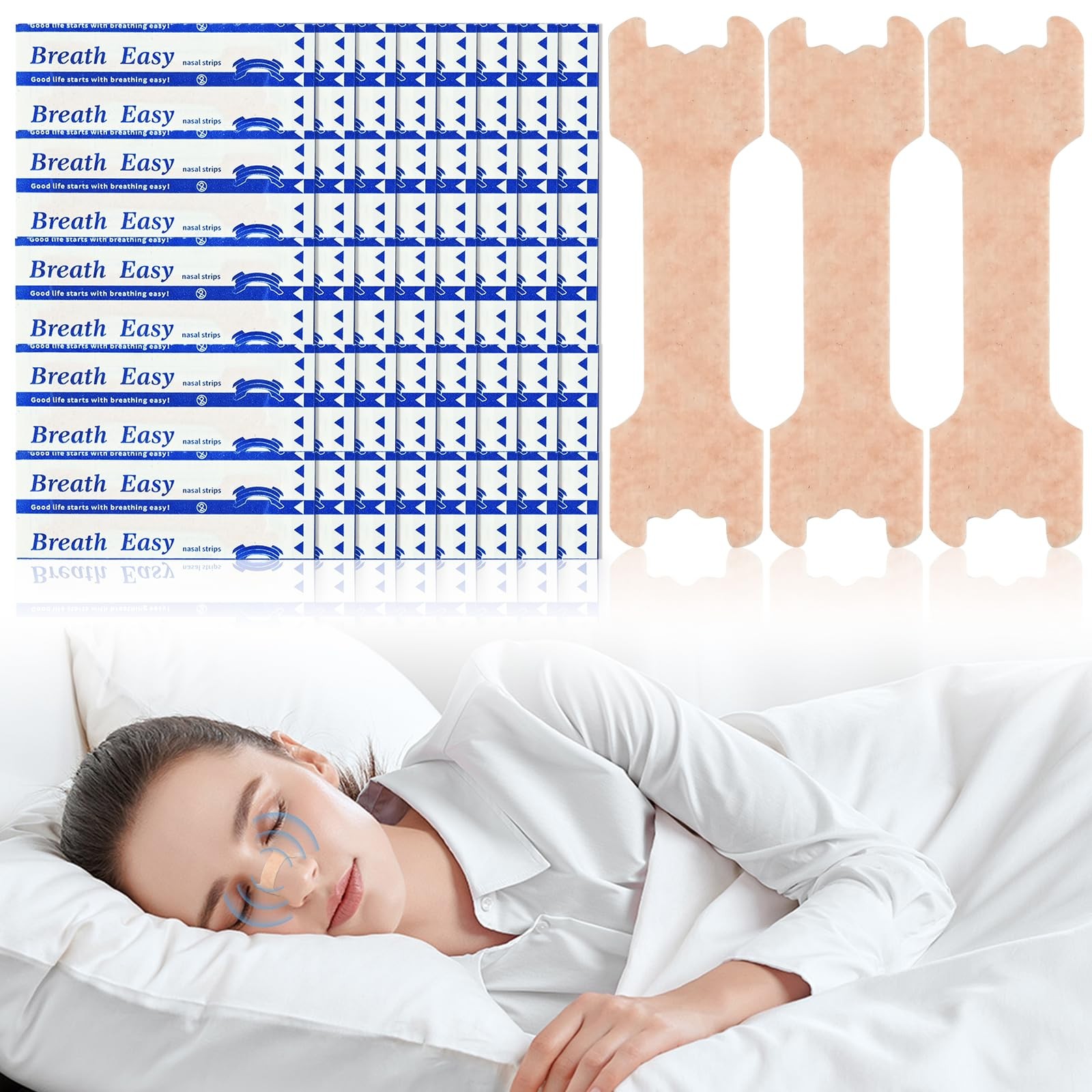 Patchs Nasaux pour Sommeil Paisible et Récupération Sportive Lot de 100