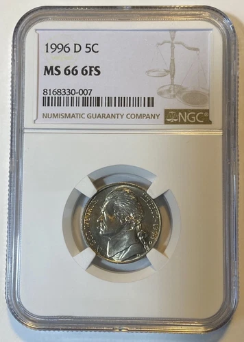 🔥 1996 D Jefferson Nickel 5C NGC MS 66 6FS 🔥