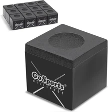 GoSports Premium Pool Cue Chalk Cube 12 Pack - Black, Blue, 12 Pack, Black 
