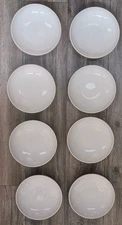 Over and Back White Coupe 8 3/8” Pasta / Salad Bowls Porcelain Set of 8 VGC