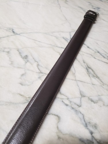 Cinturón de cuero Perry Ellis Bonded marrón negro 36/90 HP35150 plateado - Imagen 2 de 10