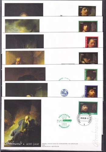 [G191831] Art Rembrandt Netherlands Nice Lot First Day Covers UNG