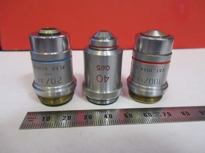 LOT OBJECTIVES AO AMERICAN LENSES OPTICS MICROSCOPE PART AS PICTURED IL-6-K