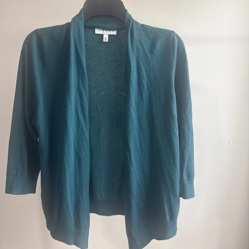Cárdigan mujer Chaus usado verde talla mediana color verde azulado sin cierre Foto 2 de 4