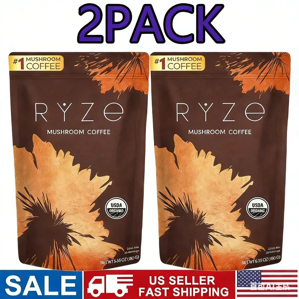 2PACK Organic Mushroom Coffee - Coffee for Better Energy - 30 Servings