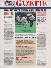 1990 Dec Pro Set Gazette, Vol. 2 No. 2, NFL Publication(NFL & NHL Checklists)