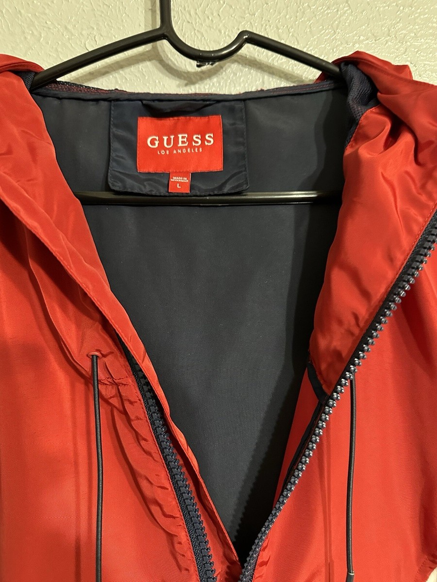 Guess Los Angeles Large Men's Windbreaker Red White Blue Guess Los Angeles Large Men's Windbreaker Red White Blue