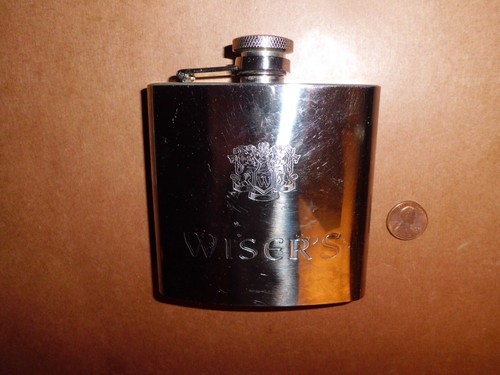 Stainless Steel 6 Oz Wiser's Engraved Flask
