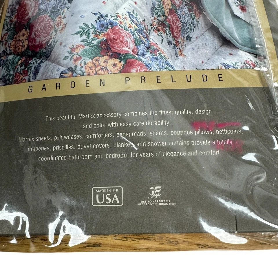 复古 NOS 2 件套 Martex Garden Prelude 标准 Shams 花卉褶皱小屋 — 第 3/4 张图片