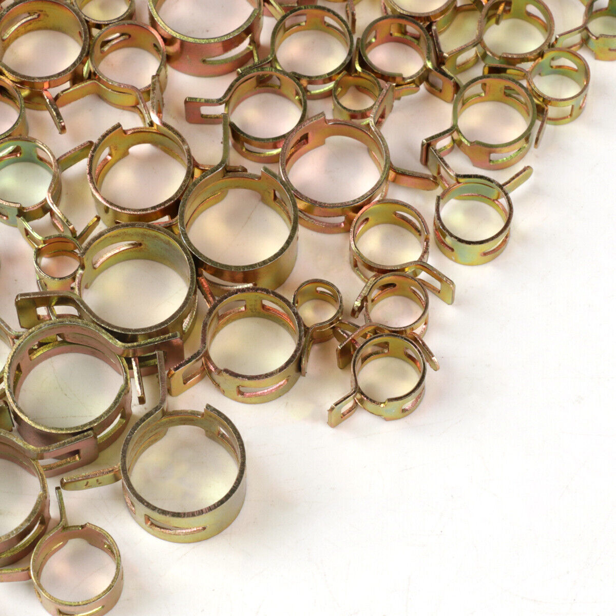 100X Mini Hose Fuel Line Hose Spring Clips Water Pipe Air Tube Clamps