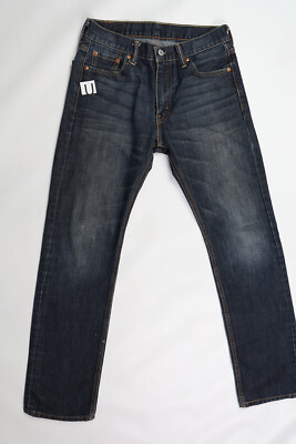 Men's 30x32 Levi Strauss 513 Dark Wash Straight Leg Blue Jeans (U