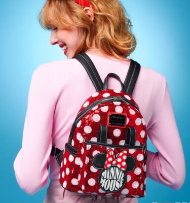 Disney Parks Loungefly Minnie Mouse Sequin Polka Dot Mini