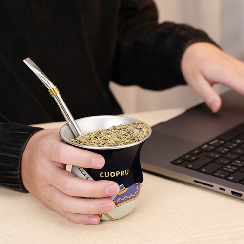 2025 Yerba Mate Cup con Bombillas Set di Cannucce e Spazzole per Pulizia, Sella Gauchos - Foto 18 di 35