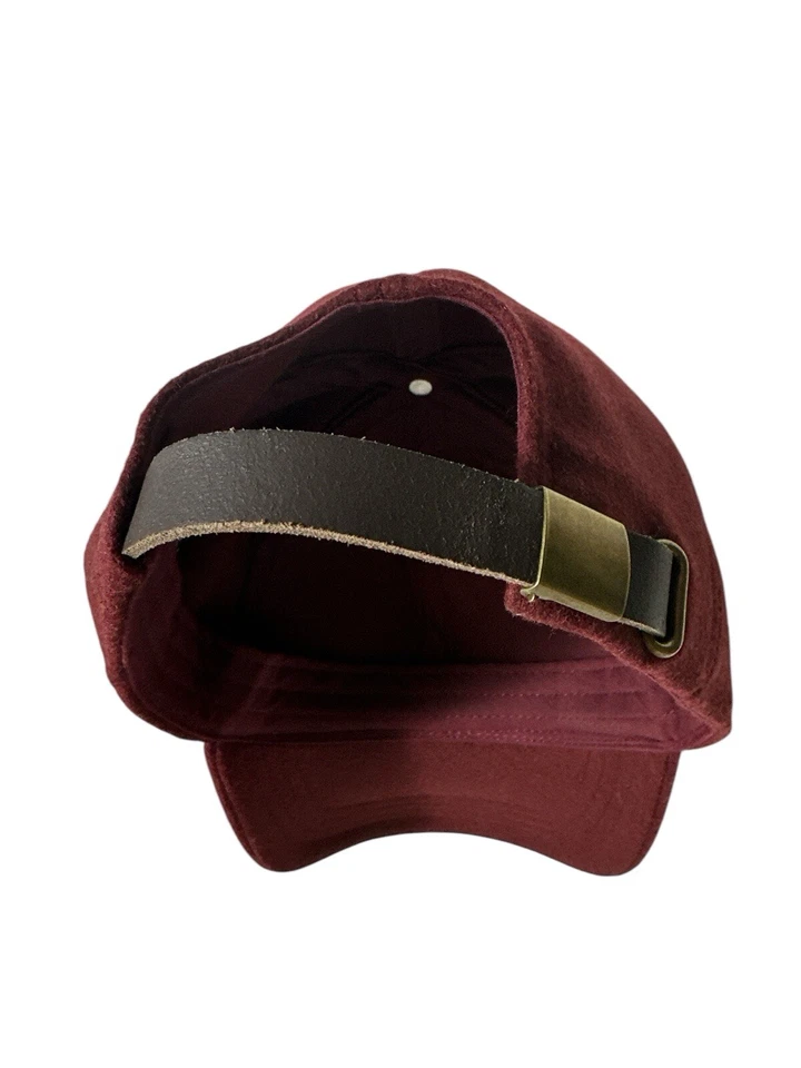 Boné de beisebol Brandy Melville lã couro com alças sistema operacional marrom vermelho - Imagem 4 de 4