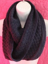 NAUTICA Navy Blue Infinity Scarf A Bit Chunky Knit Versatile One Size Acrylic