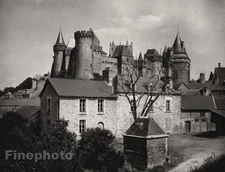 1927 Vintage FRANCE Chateau de Vitré Castle Architecture Photo Art By HURLIMANN