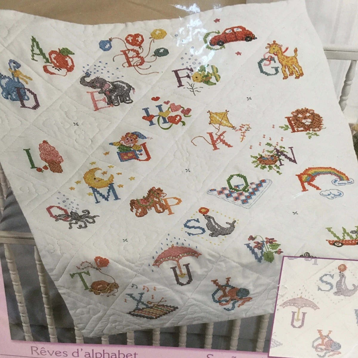 NEW Bucilla Stamped Cross Stitch Alphabet Dreams ABC s Baby 34