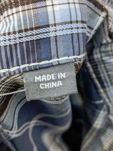 Buckle BKE Athletic Fit Mens M Blue Plaid Pearl Snap Western - Picture 3 of 9
