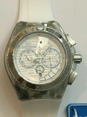 $600 TechnoMarine Dream Cruise Silicone Strap Chrono Watch TM