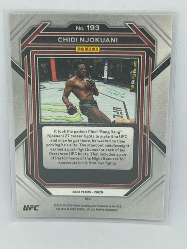 Chidi Njokuani Rookie 2023 Panini Prizm UFC # 193 - Picture 2 of 2