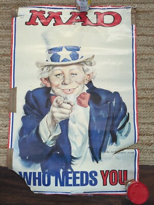 MAD No.126 アンクルサム ポスター Vintage Mad Magazine Poster Who Needs You Uncle Sam Satire Spoof