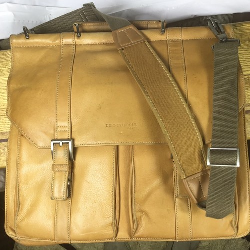Vtg Kenneth Cole New York Leather Messenger Madmen Crossbody Bag Briefcase - Picture 19 of 21