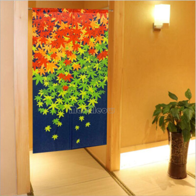 Red Maple Leaf Momiji Japan Noren Hanging Doorway Curtain Room Divider Panel Zen