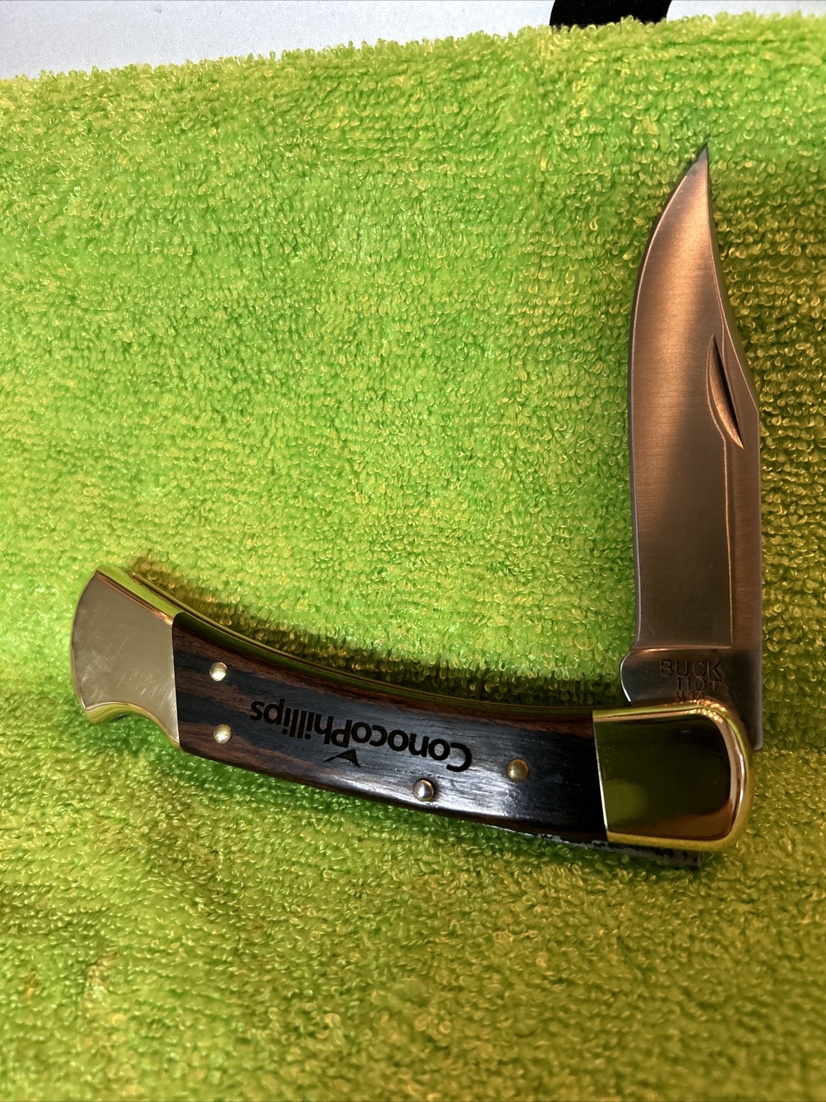 2003 Buck Folding Hunter Knife ConocoPhillips In Box With Sheath LOOK