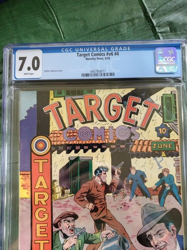 Target Comics Vol. 6 #4 FN+ CGC 7.0 1945 pagine bianche - Foto 2 di 3