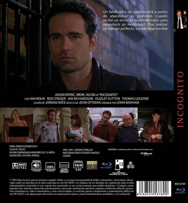 Incognito (1997) Jason Patric Blu-Ray NEW (Spanish Package/English