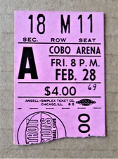 Detroit Pistons vs Baltimore Bullets Ticket stub Feb 28, 1969 - COBO Arena !