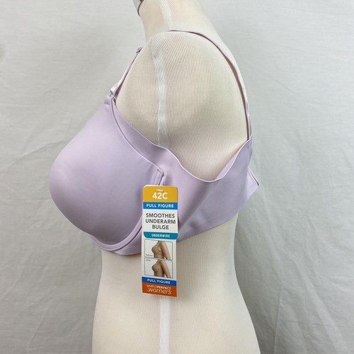 Sujetador para mujer Warner 42C lila simplemente perfecto suaviza axilas abultamiento alambre - Imagen 5 de 12