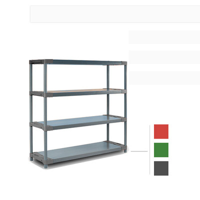 Plastikregal 138x150x46 Steckregal Werkstattregal 4 Fachböden 70-100kg je Boden