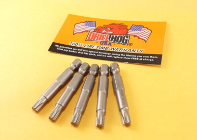 Drill Hog T-8 Torx Screwdriver Bits - 5 Piece Set With Lifetime Warranty 7 thumbnail image