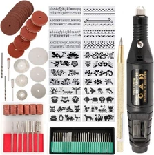 Lightweight Engraving Kit - 108-Pc Rotary Tool for Glass, Wood, Metal, and More