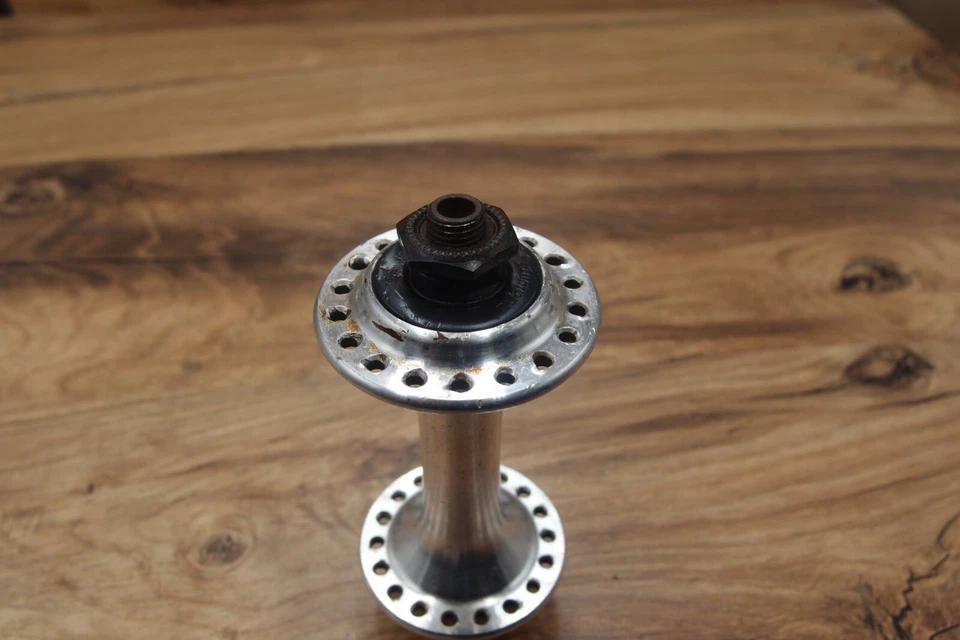 Buje delantero Shimano Exage HB-RM50 VIA Japón bicicleta de carretera 100 mm 1993 36 H Foto 4 de 4