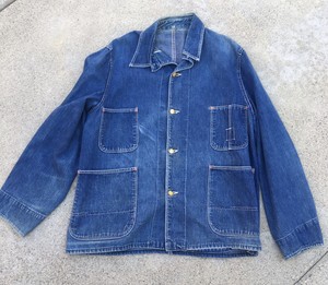 Vintage Flint chore coat sanforized selvedge denim Size Large | eBay