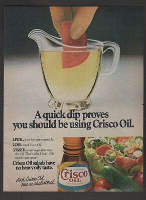 1979 Vintage Print Ad Crisco Oil Salads Dipping Tomato
