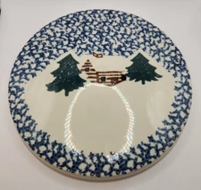 Tienshan Folk Craft "Cabin in the Snow" Stoneware Stove Burner Cover