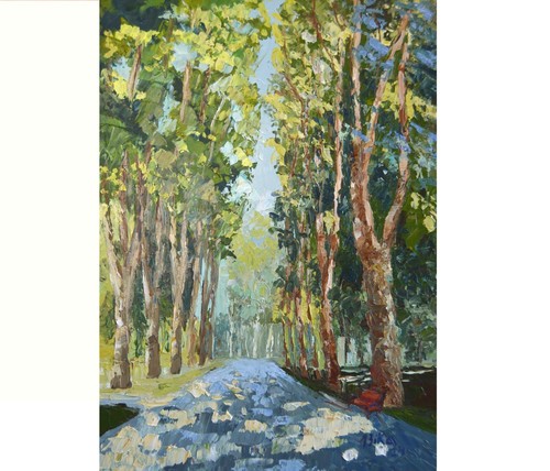 Gulhane Park Istanbul Oil Painting Original Turkish Garden Landscape Collectible - Picture 5 of 7