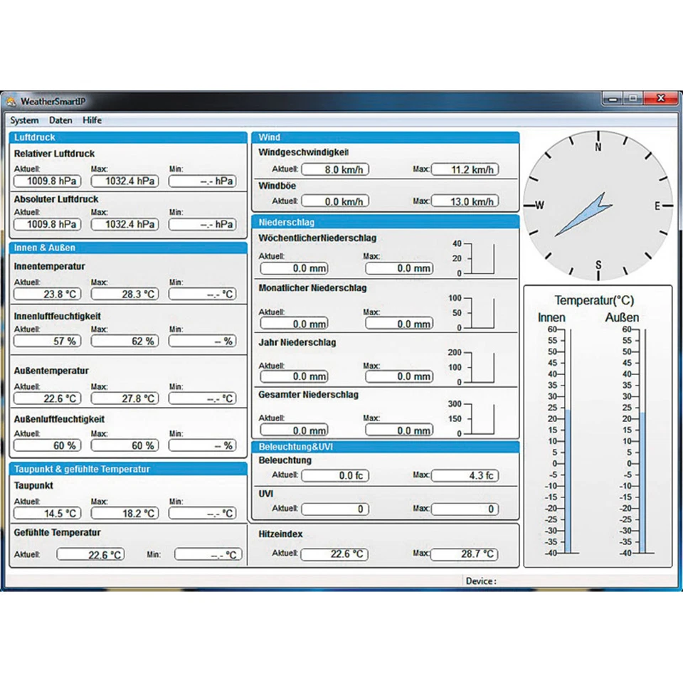 Profi Funk Wifi Wetterstation mit Solar Regen- und Windmesser App PC Auswertung - Bild 3 von 4
