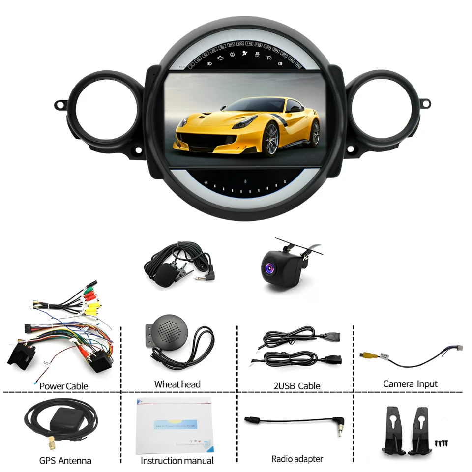 Radio estéreo GPS Wifi 64 GB para BMW Mini Cooper R56 2007-2014 Android Carplay Foto 3 de 4