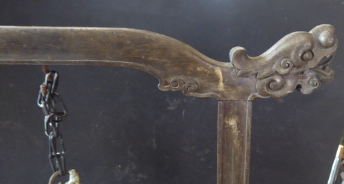 Chinese bell 19th-20th century rare temple bell bronze on hardwood stand 19thc - Picture 4 of 16