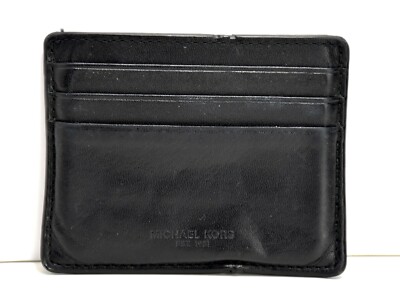 Michael Kors Herren Geldbörse Leder Karten Portemonnaie Etui Schwarz Original