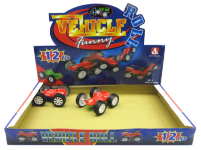 2x Flip Over Stunt Car Friction Powered All Wheel Drive 4