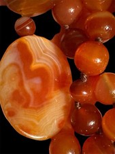 Fire Red Carnelian knotted Statement Necklace 925 Clasp